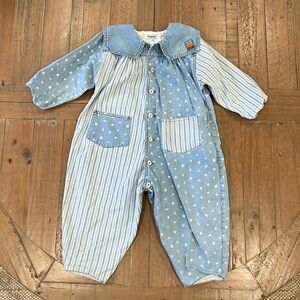 Baby mini for catimini vintage denim balloon romper